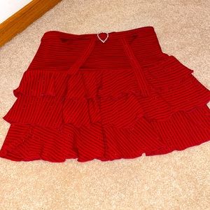 Mini sexy-  skirt deep red, black and silver